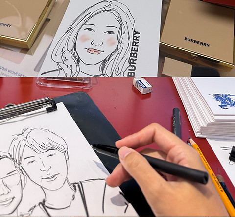 Live drawing artwork at New Town Plaza