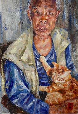 Grandpa with his cat 2020